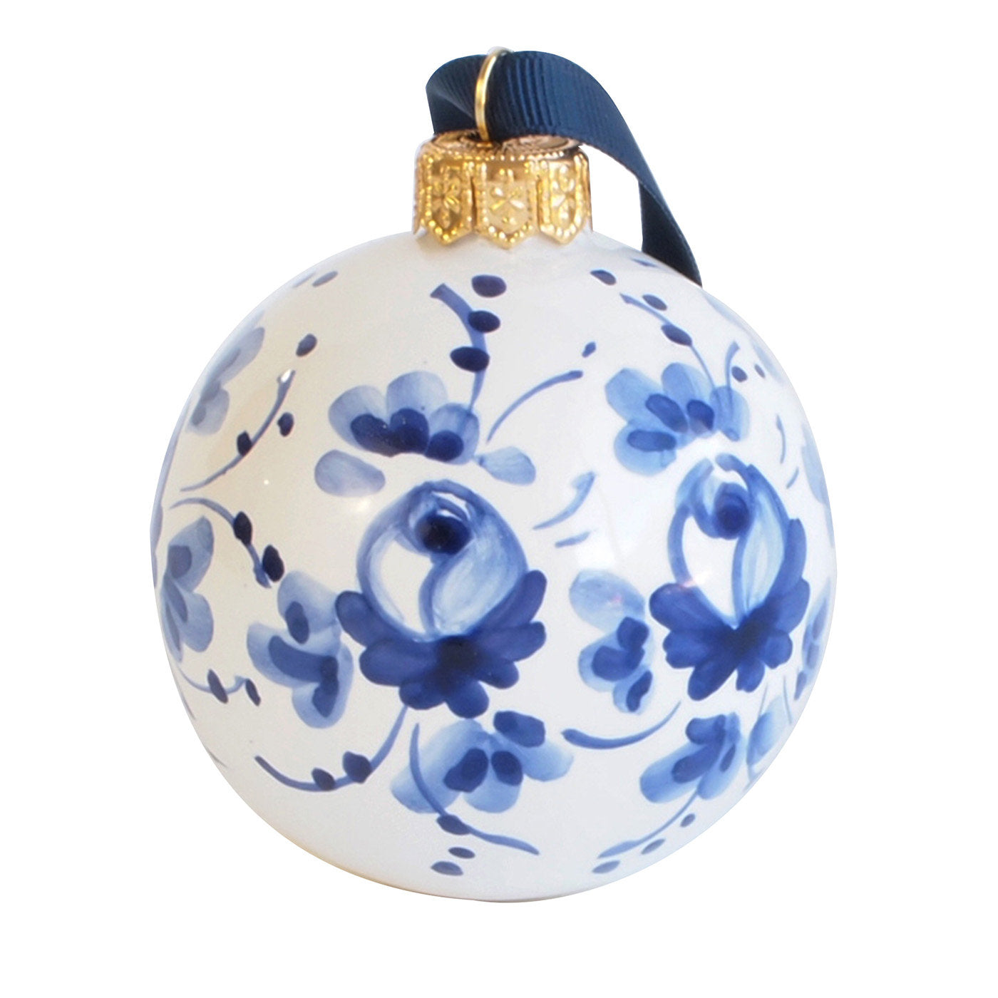 Bola de Navidad Floral Azul #2 - Vista principal