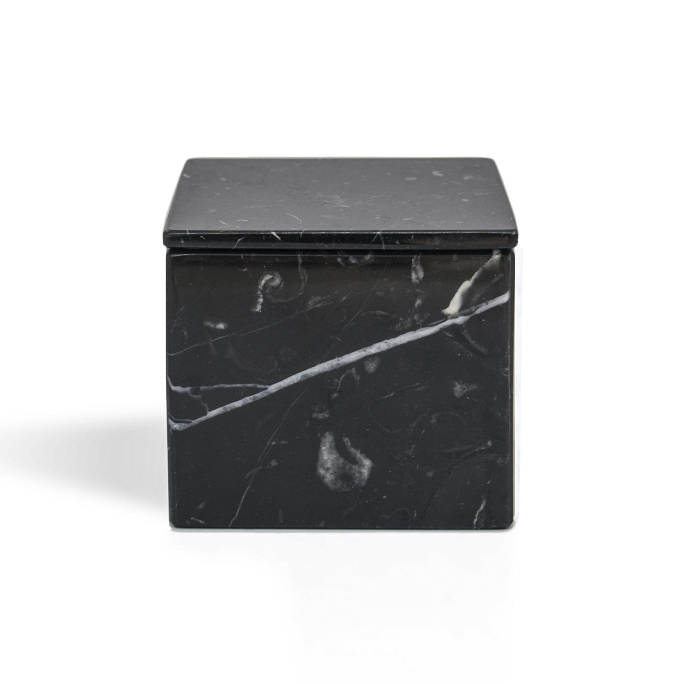 Schwarzer Marquina Marmor kubische Box mit Deckel - Alternative Ansicht 1