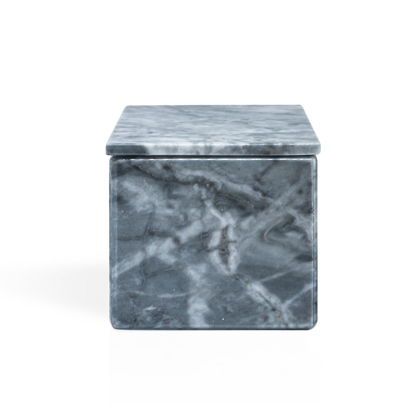 Gray Bardiglio Marble Cubic Box with Lid - Alternative view 1