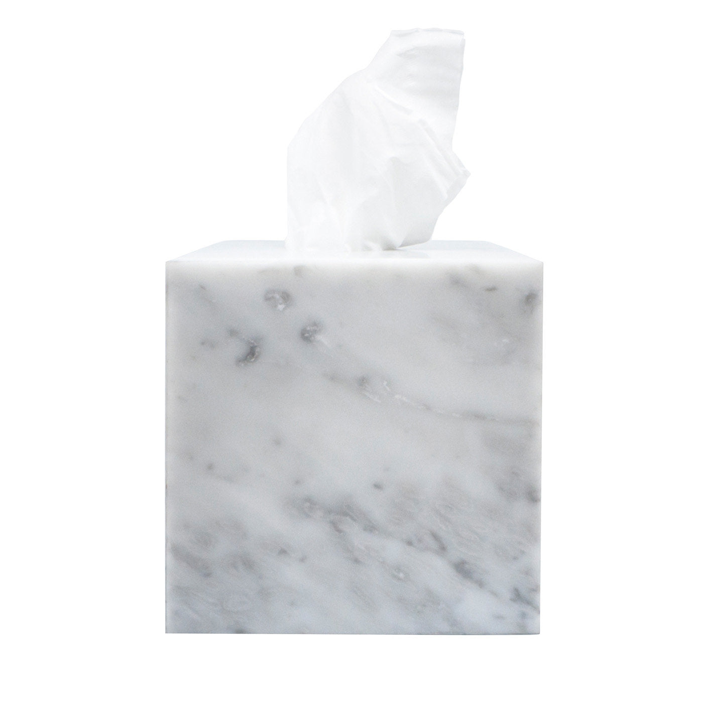 Caja de pañuelos de mármol blanco de Carrara - Vista principal