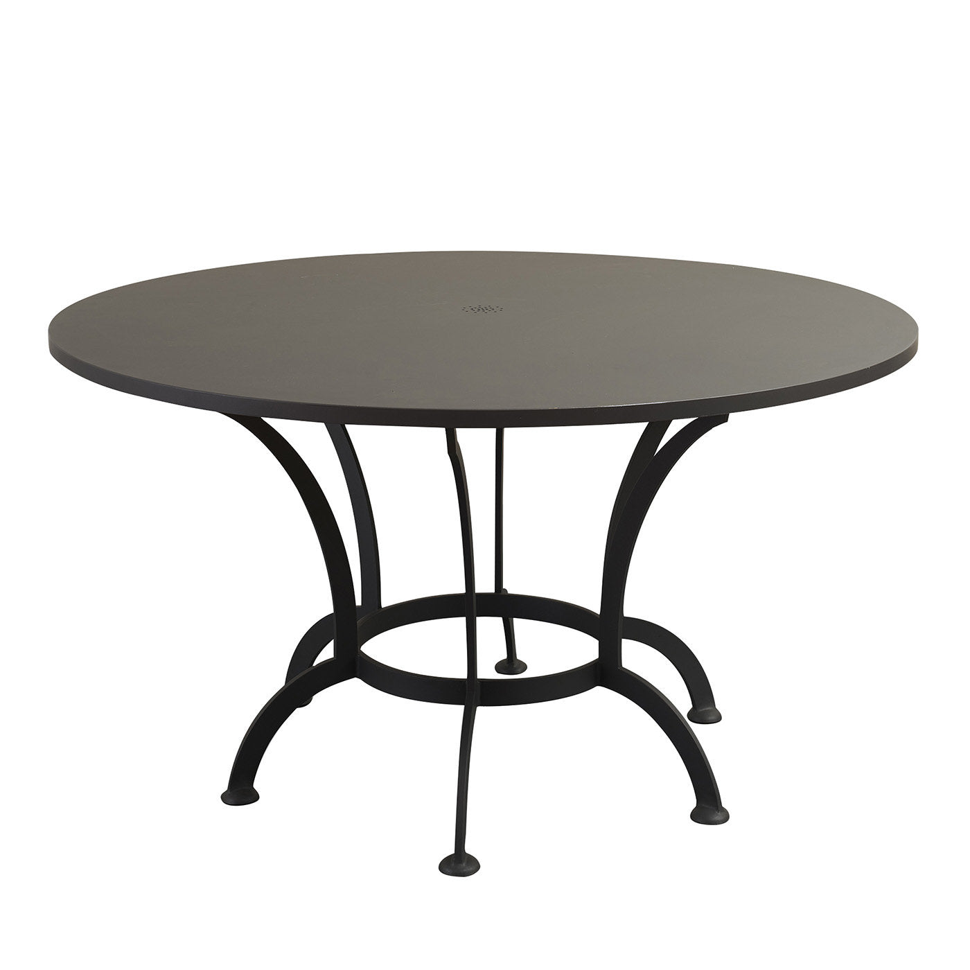 Archi Black Round Dining Table in Stainless Steel - Main view