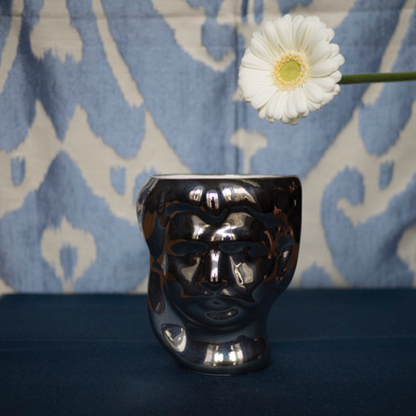 Silver Testa di Moro and White Malandrina Set of 2 Vases - Alternative view 1