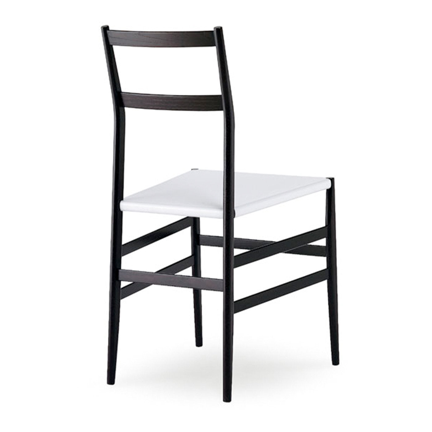 Piuma Black Chair with White Leather Seat - Alternative view 1