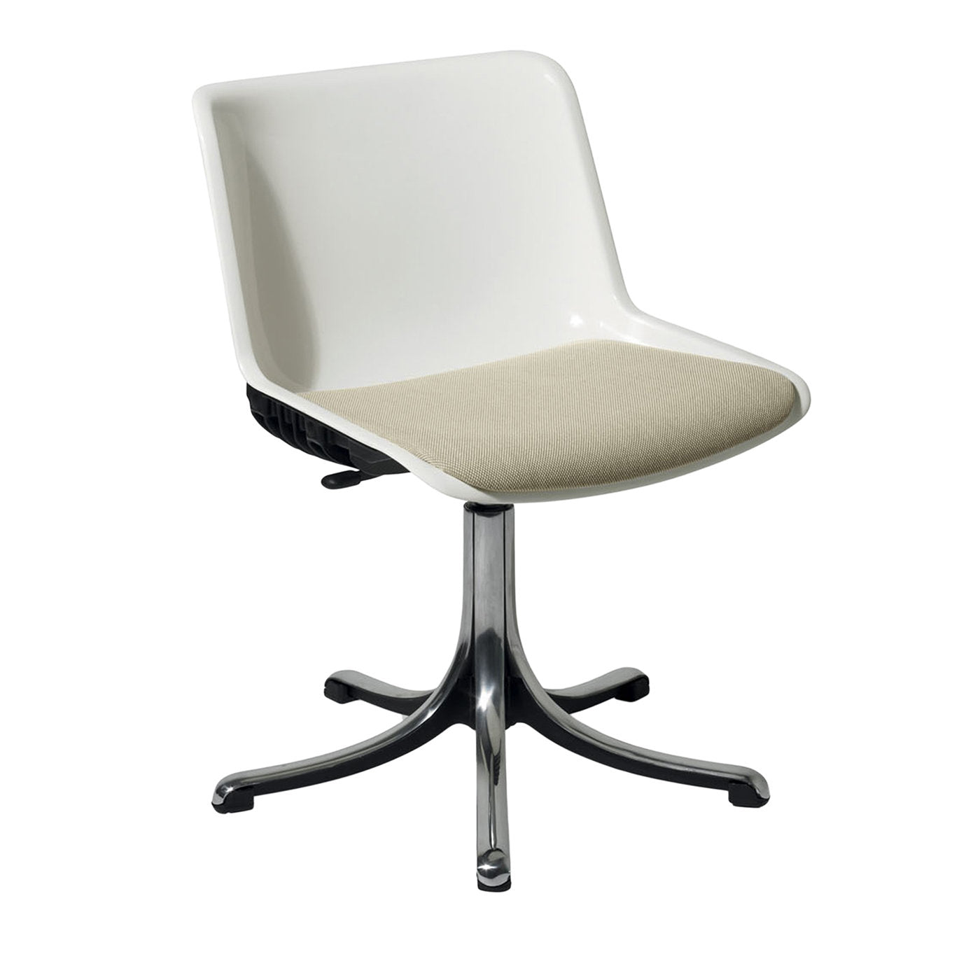 Modus White Chair with Gray Seat Cushion by Centro Progetti Tecno - Main view
