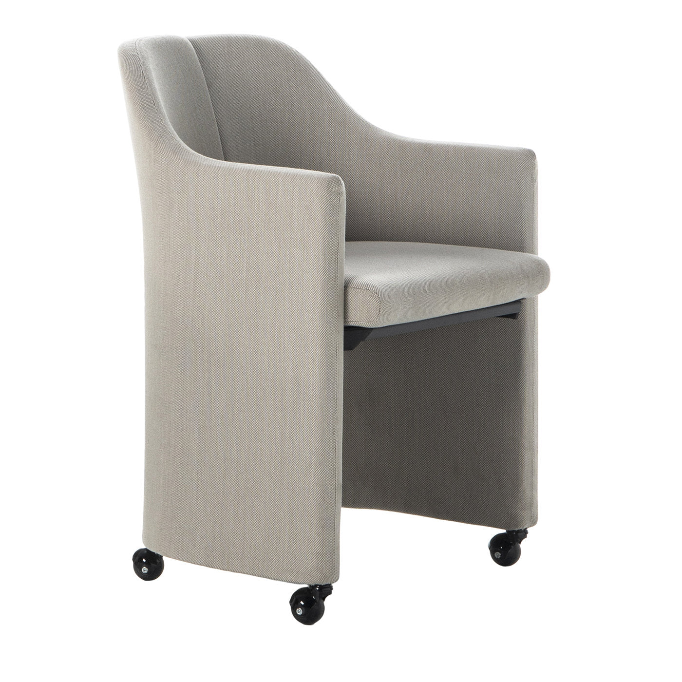 S142 Beige Tall Armchair with Casters by Eugenio Gerli - Main view