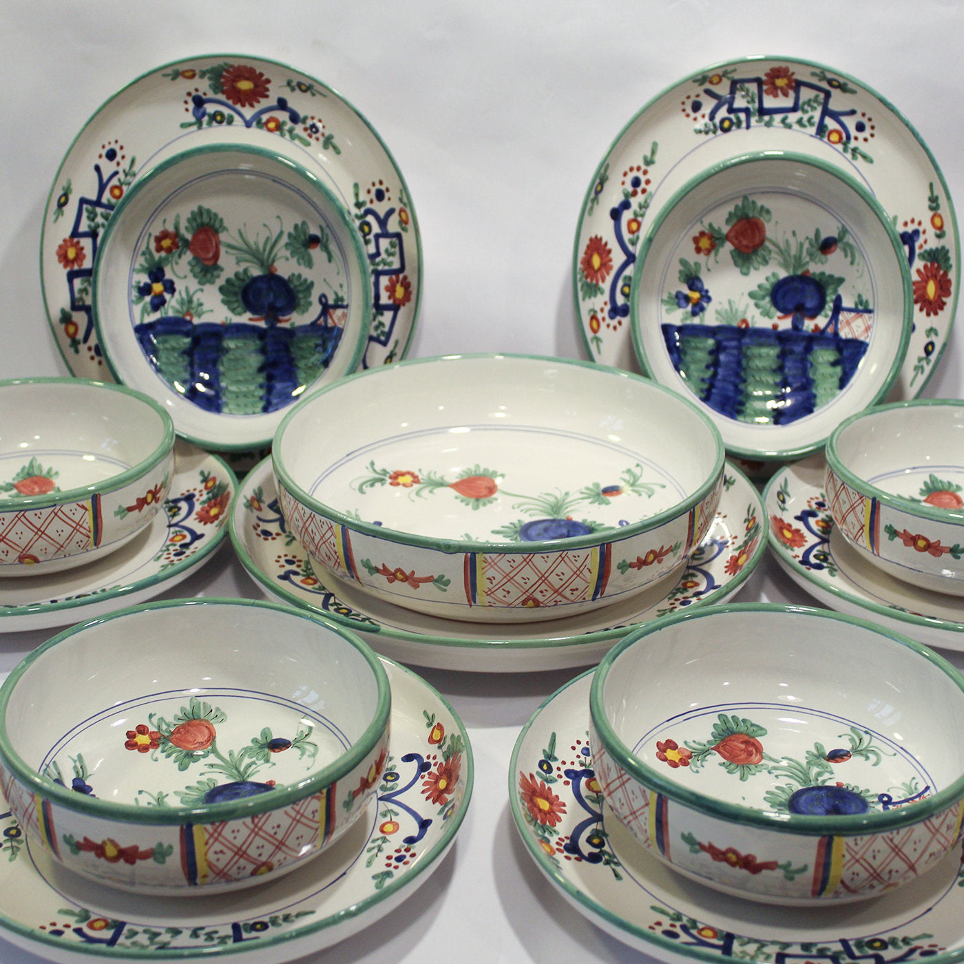 Garofano Set of 6 Soup Plates and 6 Dinner Plates by Lorenza Adami - Alternative view 1