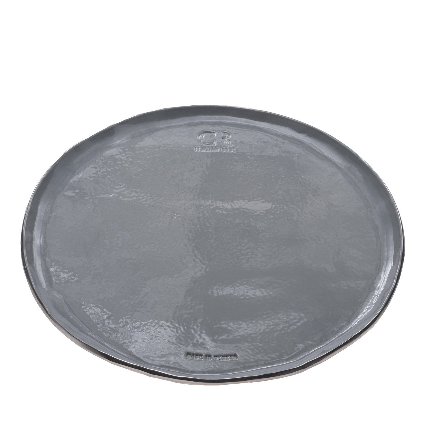 Set of 2 Gray Ceramic Tray with Gold Rim - Main view