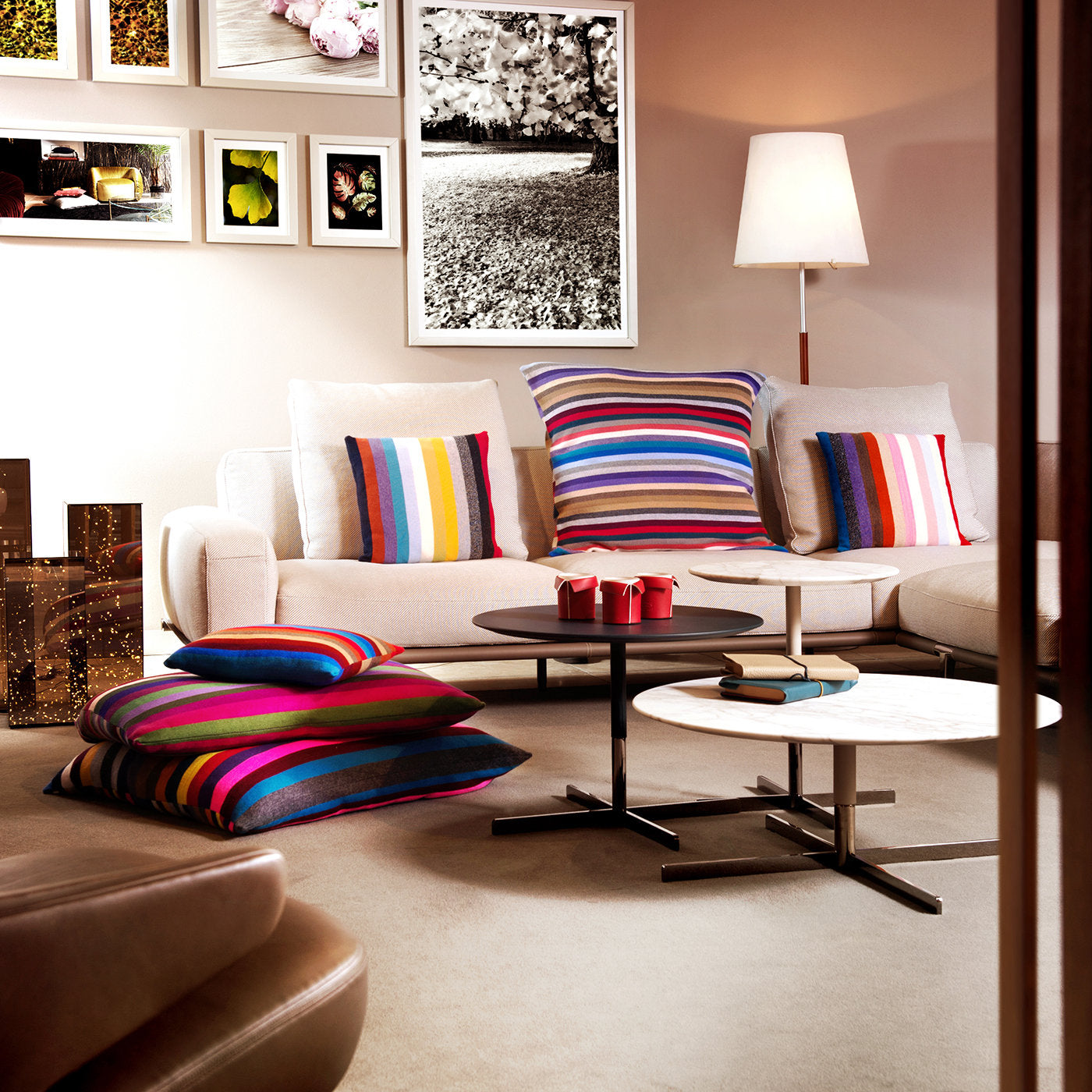 Large Multicolor Stripe Square Cushion #1 - Alternative view 2