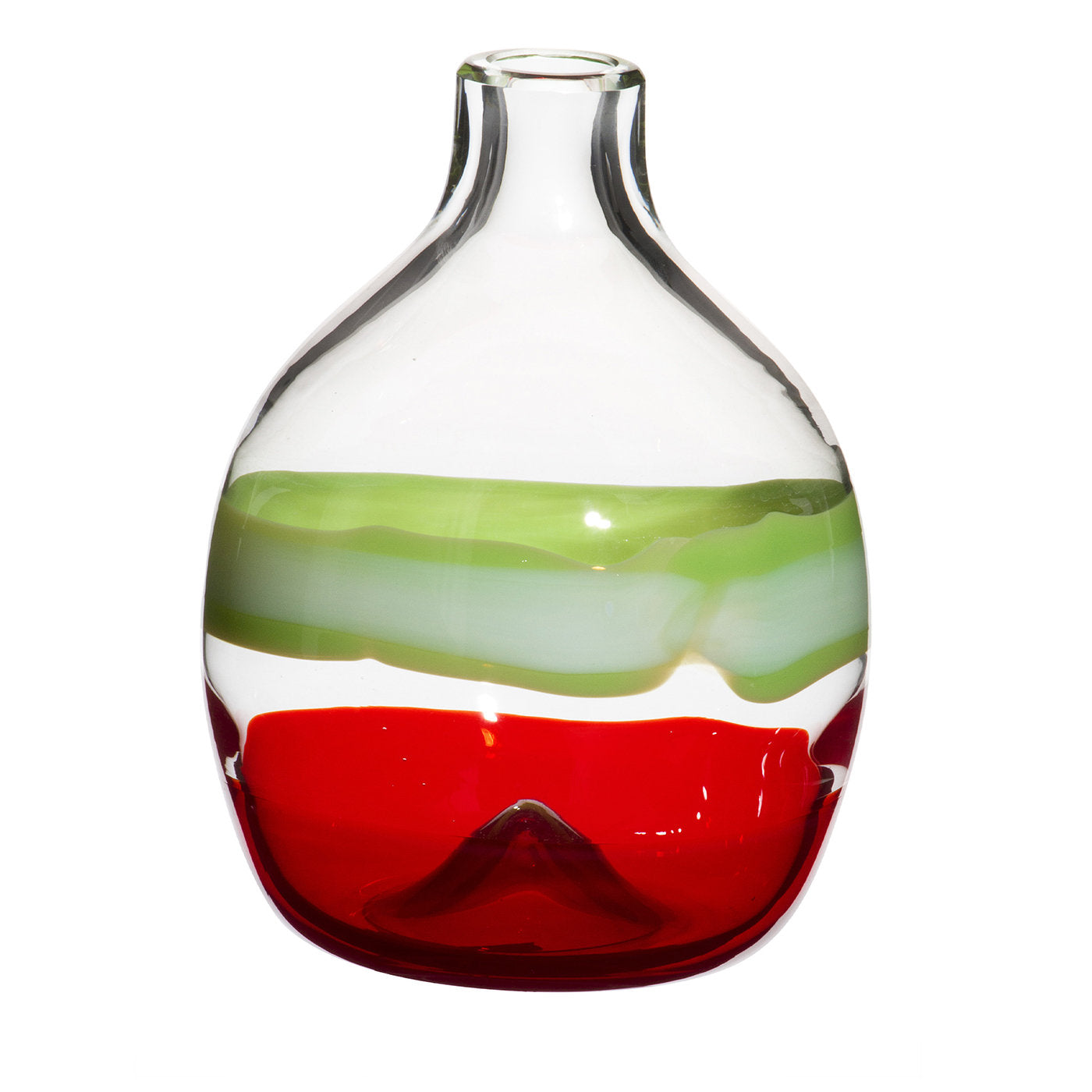 Singleflower Green and Red Line Vase - Main view