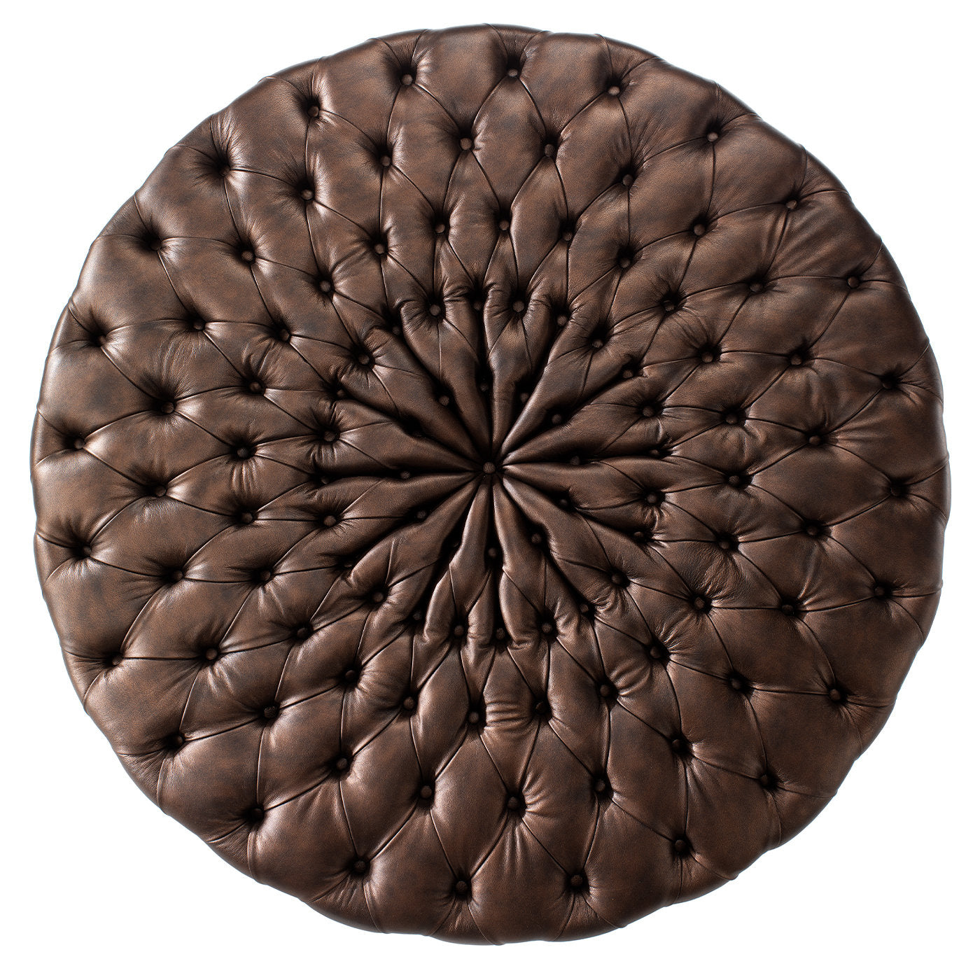 Beverly Brown Leather Pouf  - Alternative view 1