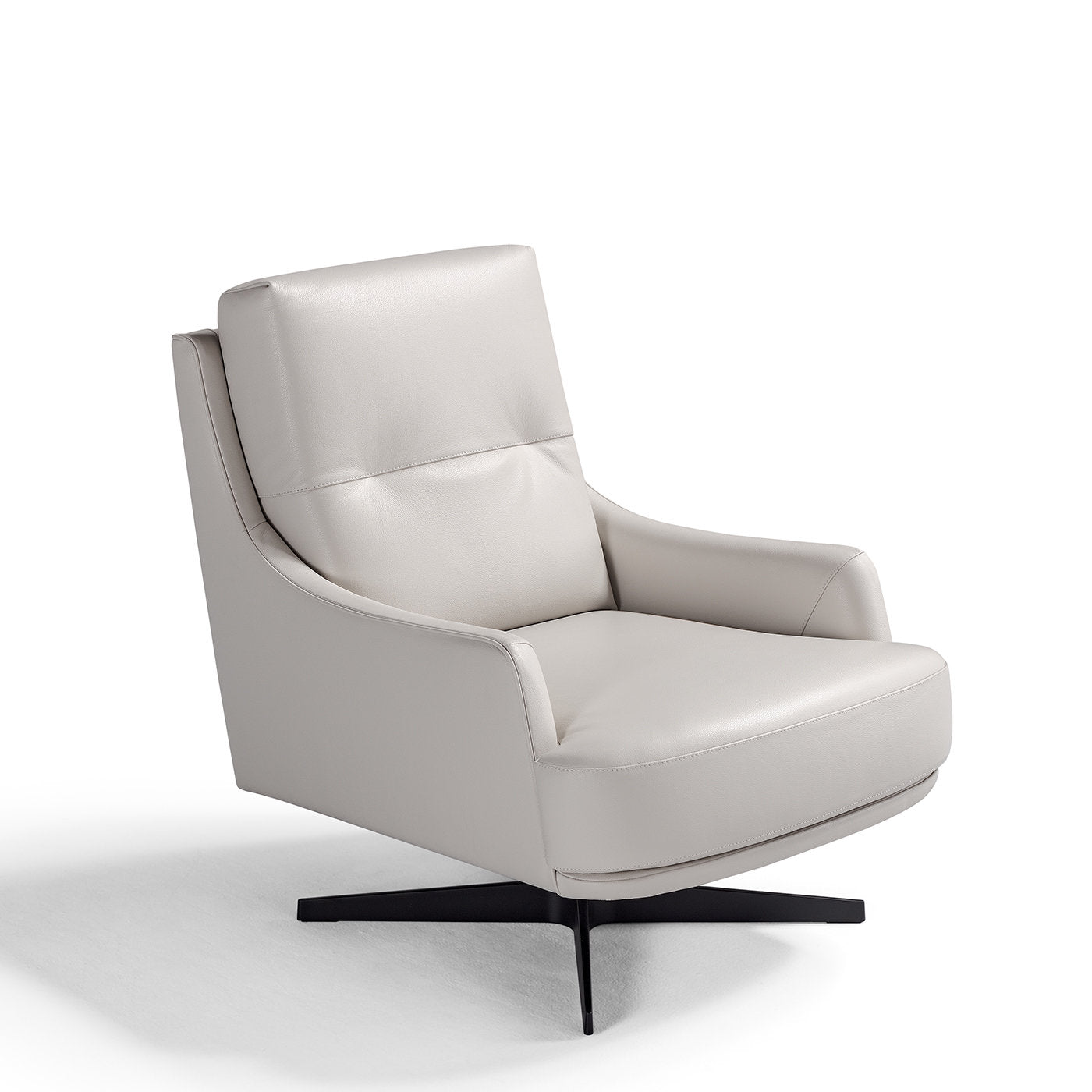Lipari White Leather Swivel Armchair - Alternative view 1