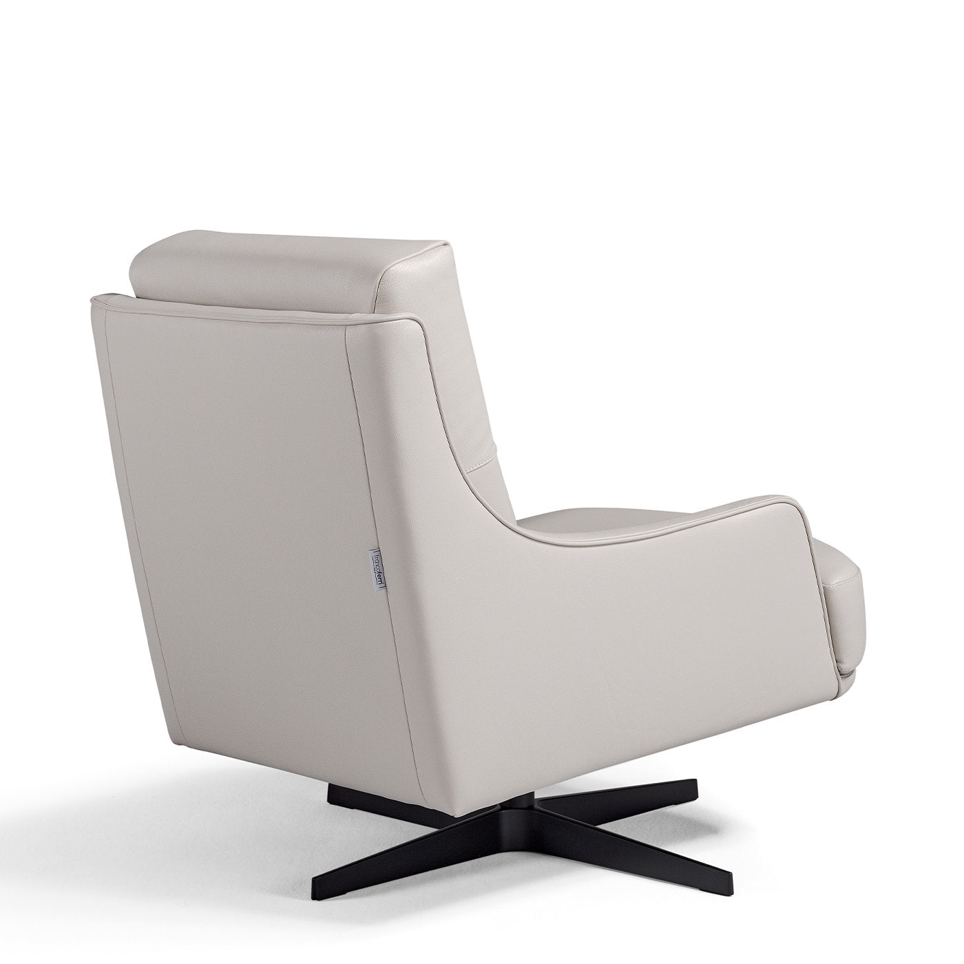 Lipari White Leather Swivel Armchair - Alternative view 2