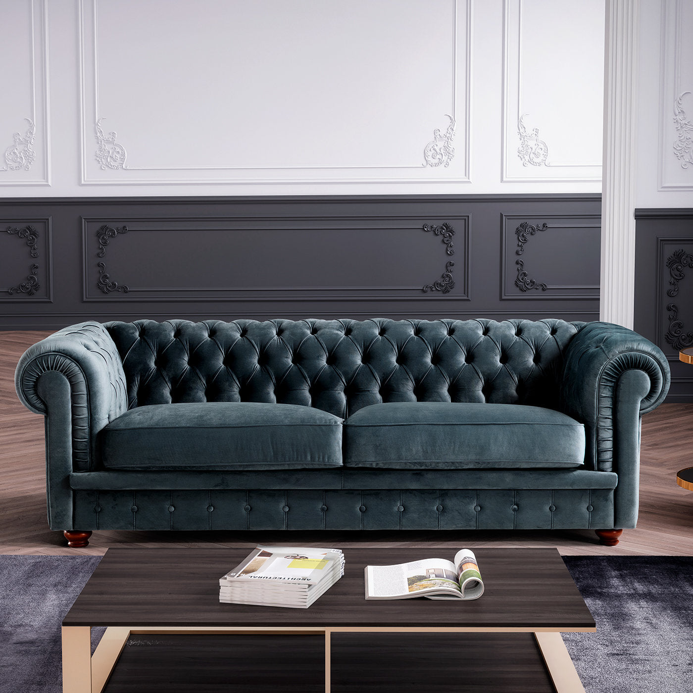 Hermes Green Textile 2-Seater Sofa - Alternative view 3