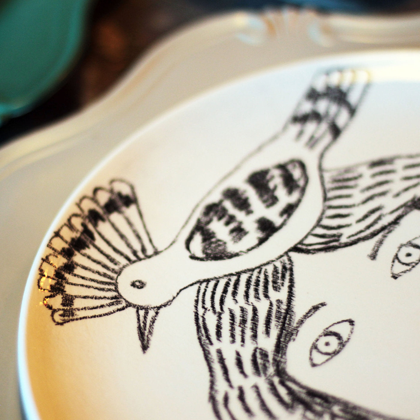 Woman with Hoopoe Decorative Plate - Alternative view 3