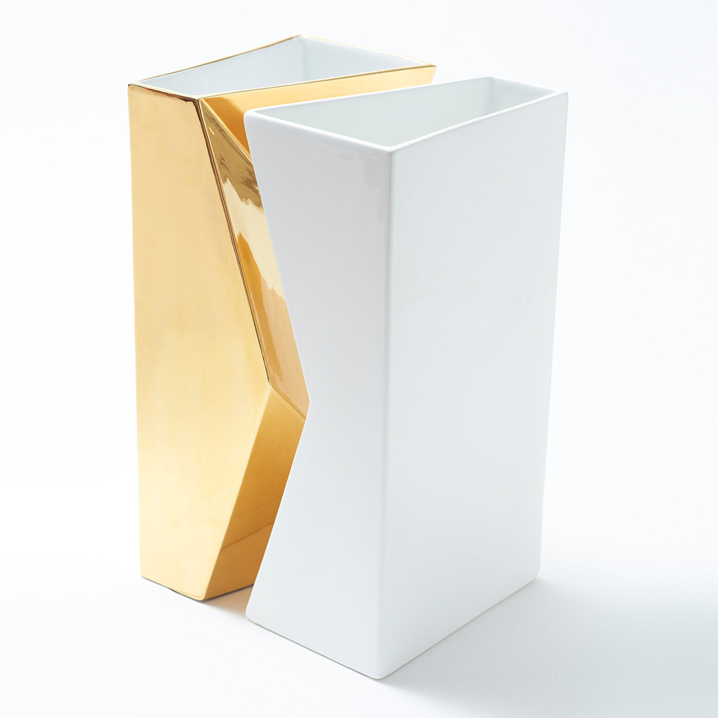 Verso Set of 2 Gold and White Vases by Antonio Saporito - Alternative view 3