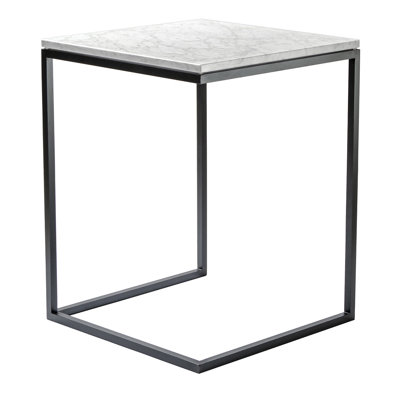 Esopo Iron and Carrara Marble Side Table by Antonio Saporito - Main view
