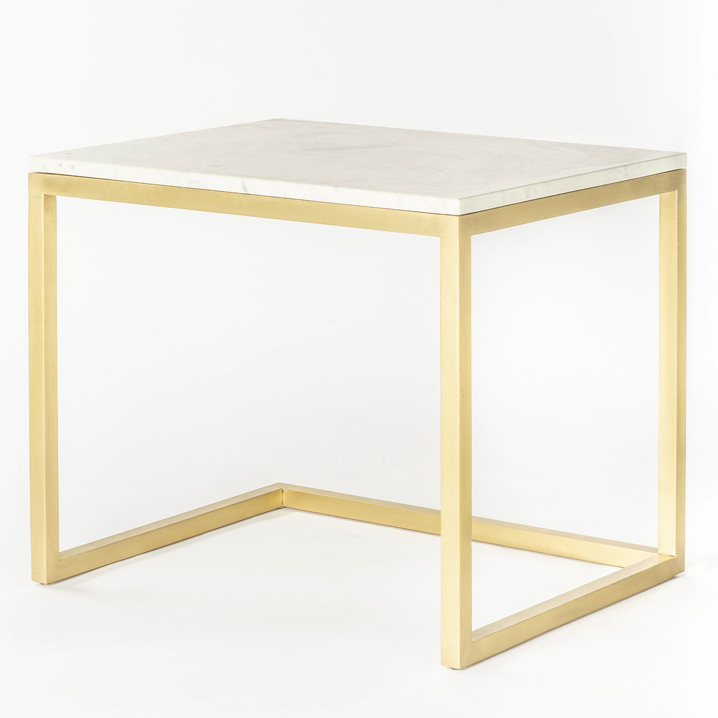 Esopo White and Brass Side Table by Antonio Saporito - Alternative view 1
