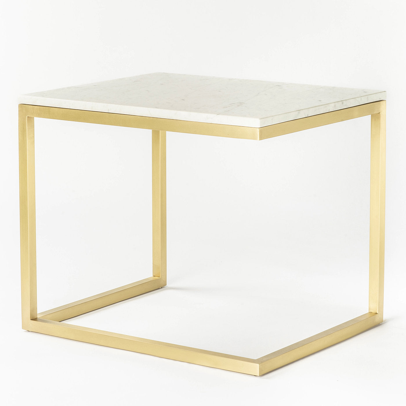 Esopo White and Brass Side Table by Antonio Saporito - Alternative view 2