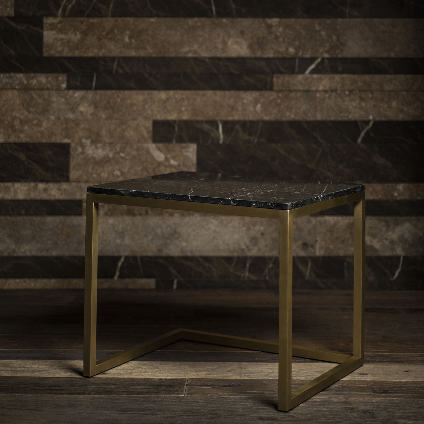 Esopo Black and Brass Side Table by Antonio Saporito - Alternative view 2