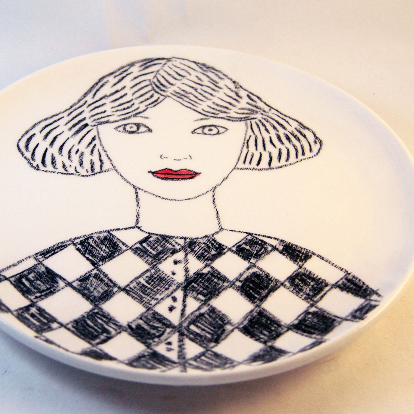 Woman with Rhombus Decorative Plate - Alternative view 2