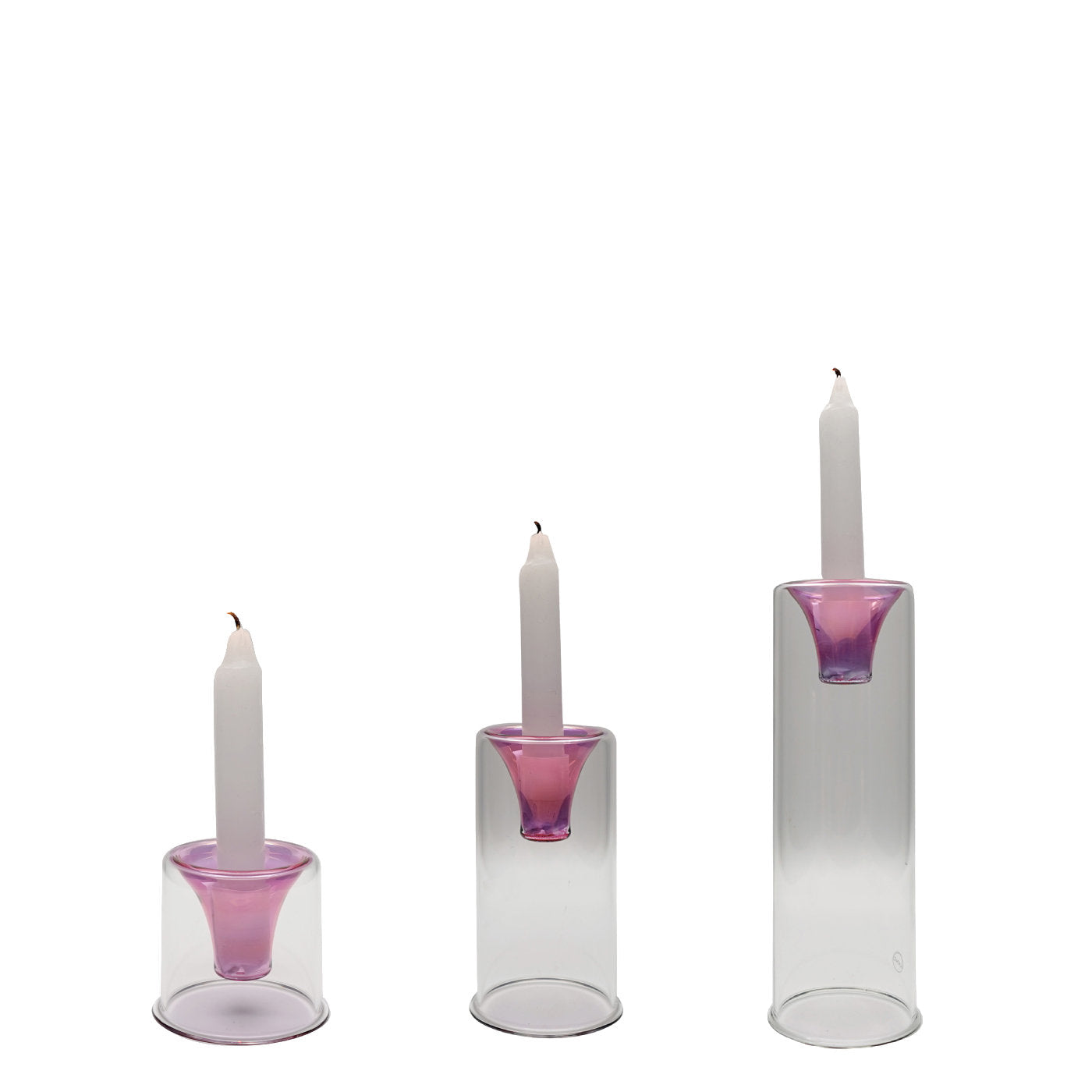 Lote de 3 candelabros Tharros rosa - Vista principal