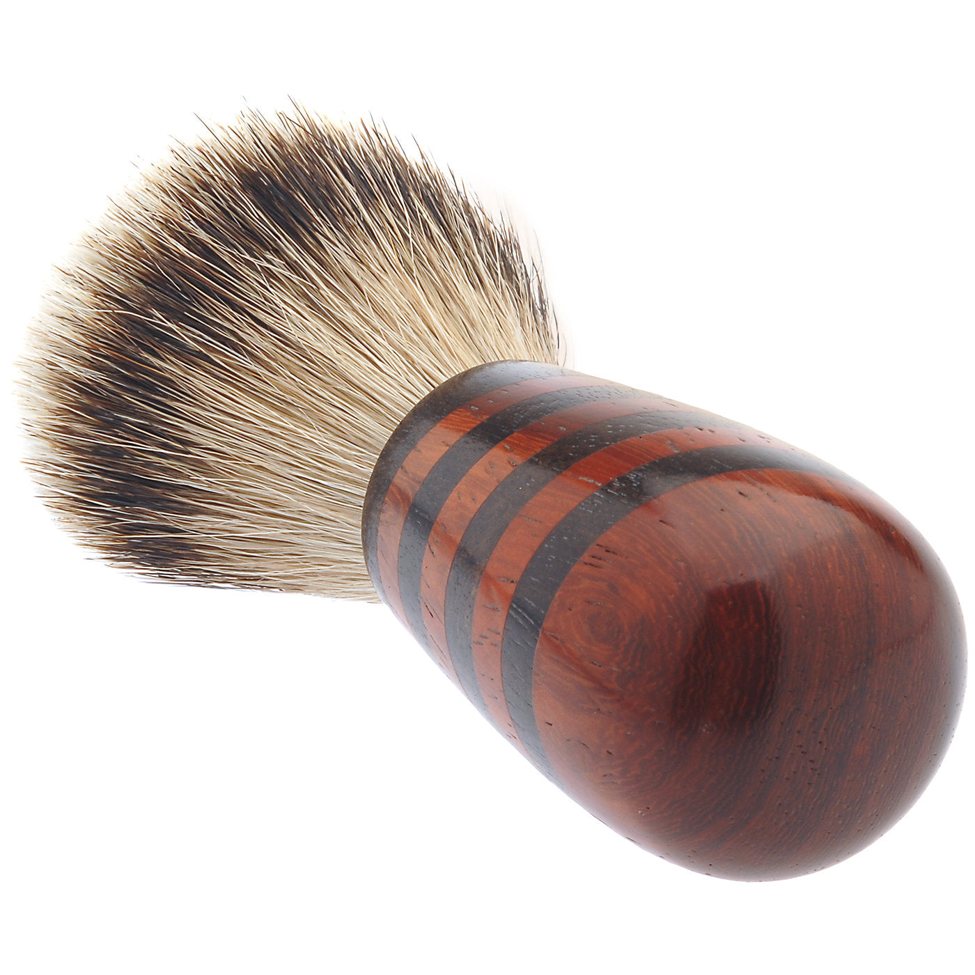 Pennello da barba multistrato in legno di padauk e ebano d'Africa - Vista alternativa 3