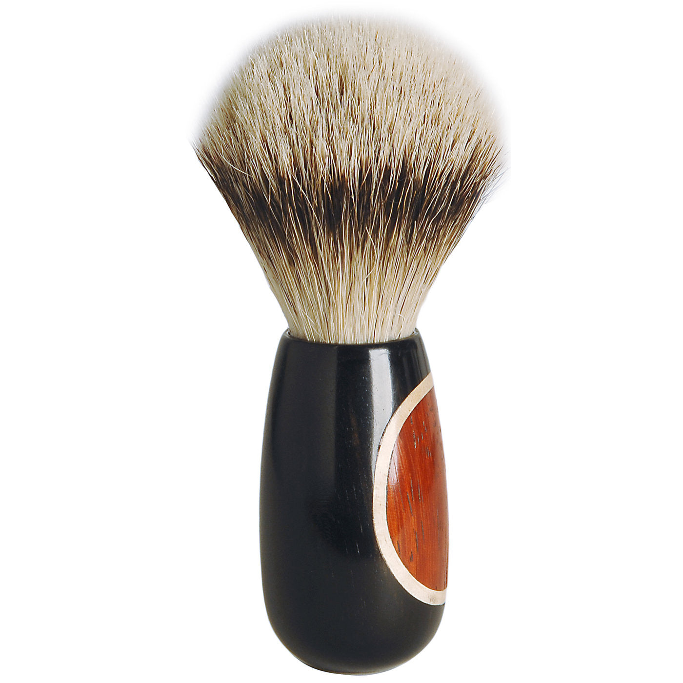 Oval Shaving Brush in Ebony, Padauk and Maple Wood - Alternative view 1
