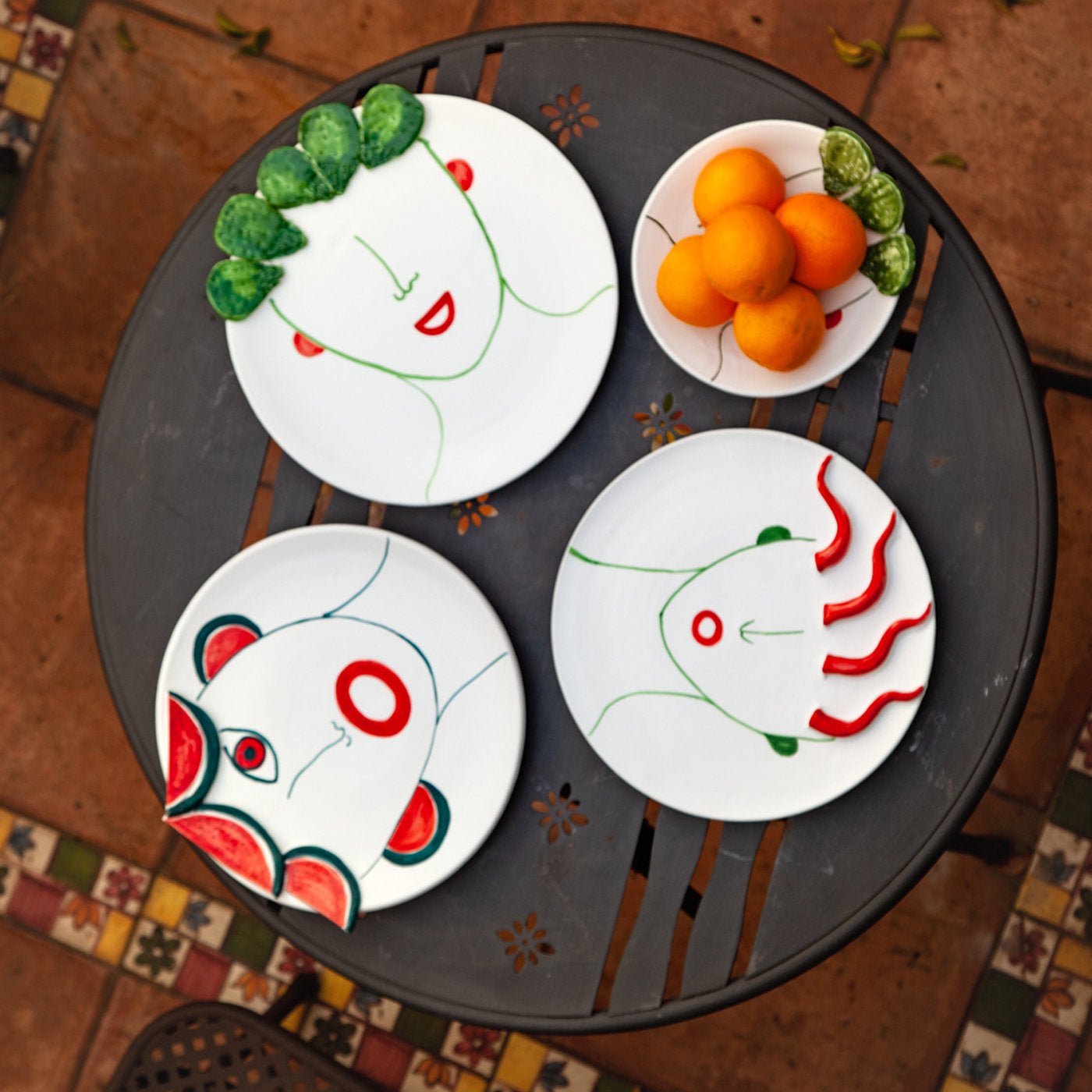 Totuccio Street Vendor of Peppers Set of 3 Plates - Vue alternative 3