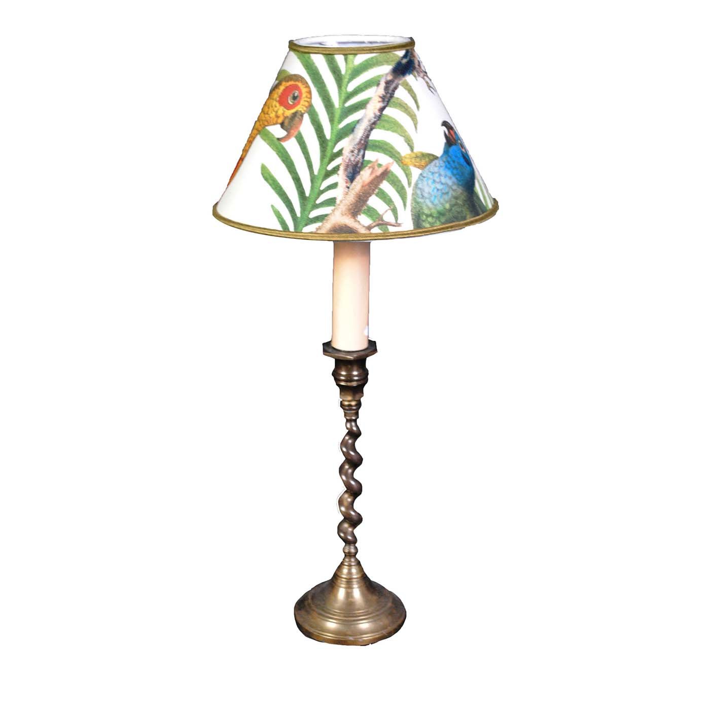 Parrot On Palm Vintage Tischlampe - Hauptansicht