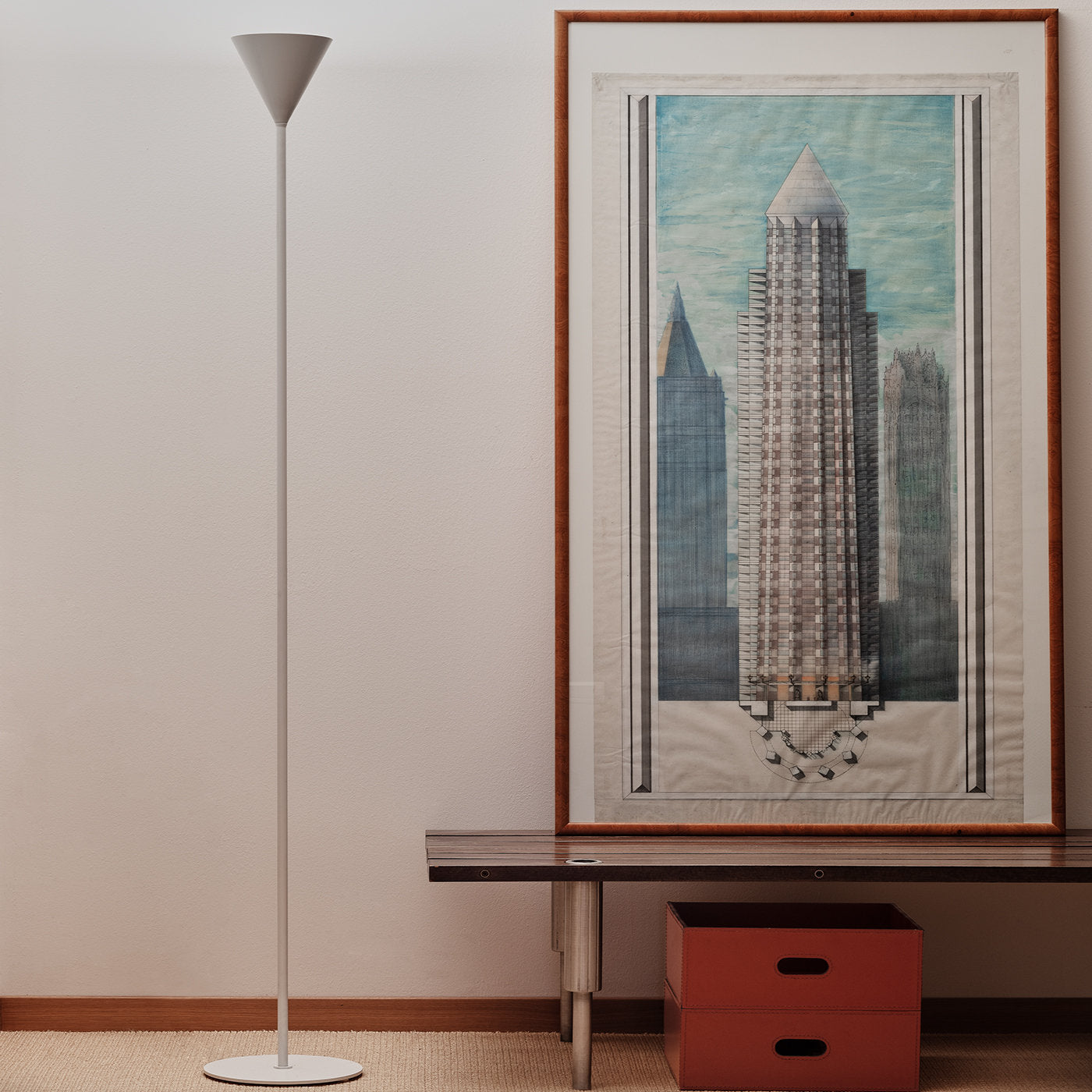 Cono Small White Floor Lamp by Carlo Guglielmi - Alternative view 1