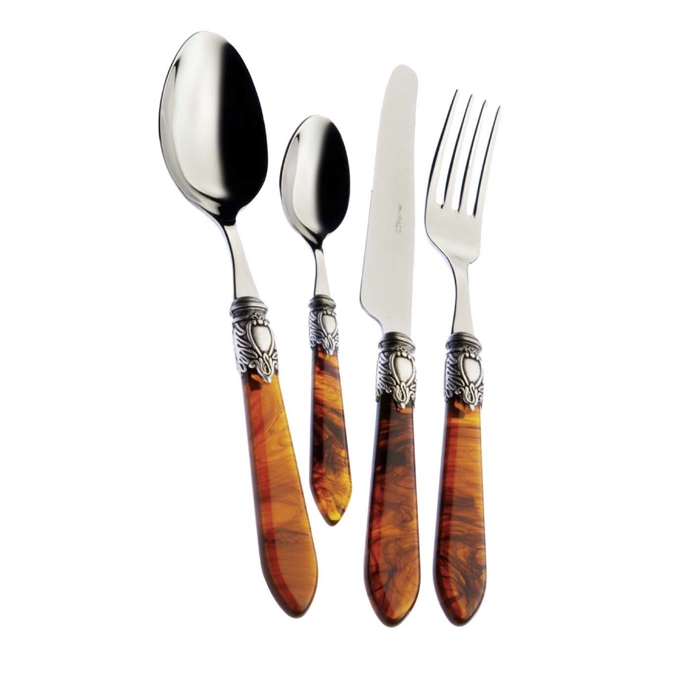 Oxford 24-Piece Cutlery Set in Amber with Box - Main view