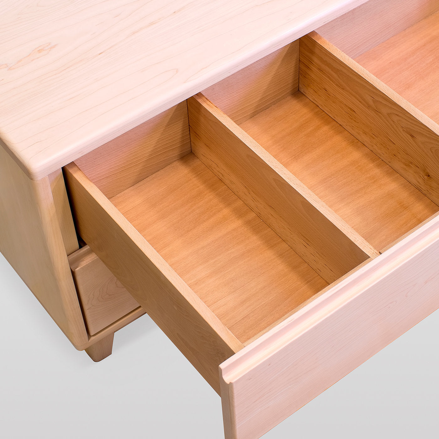 Scandinavian-Style 2-Drawer Maple Dresser - Alternative view 1