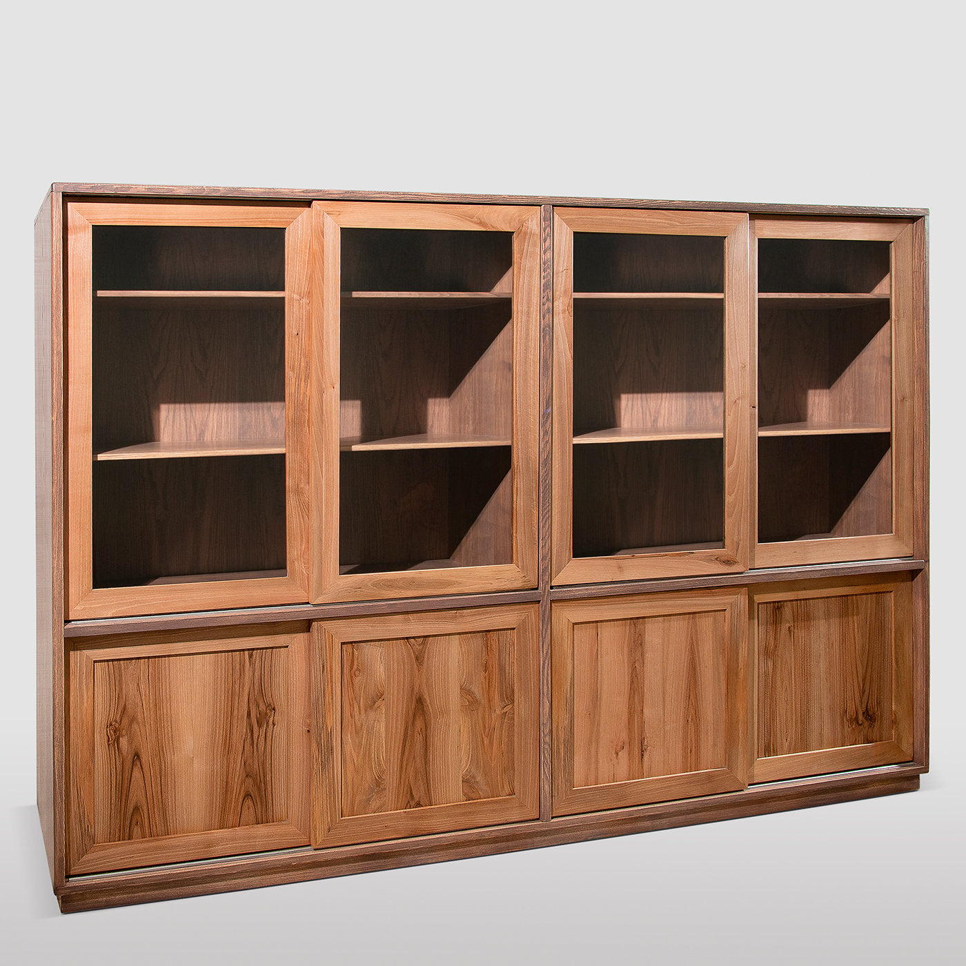 Nordic-Style Modular Bookcase with Sliding Doors - Alternative view 2