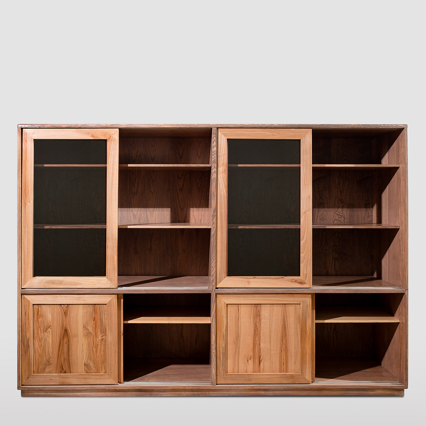 Nordic-Style Modular Bookcase with Sliding Doors - Alternative view 3