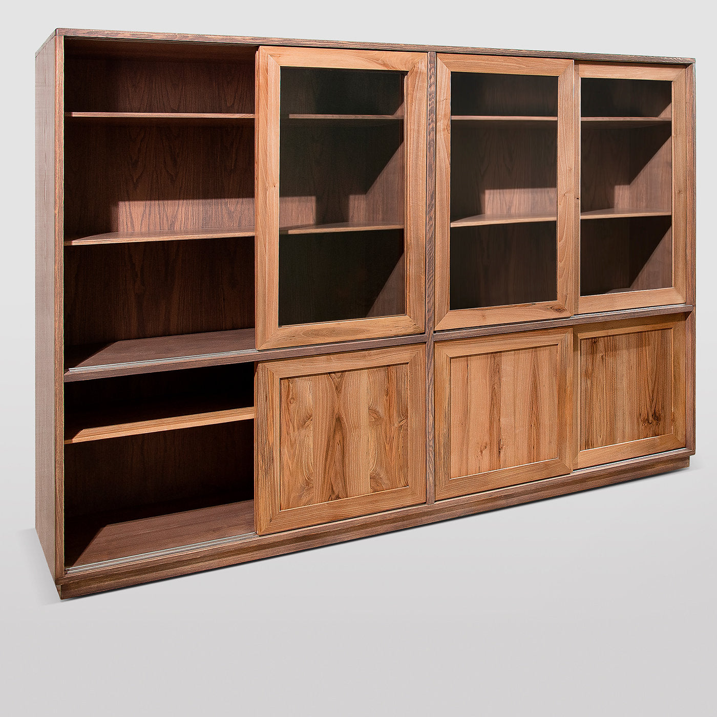 Nordic-Style Modular Bookcase with Sliding Doors - Alternative view 4