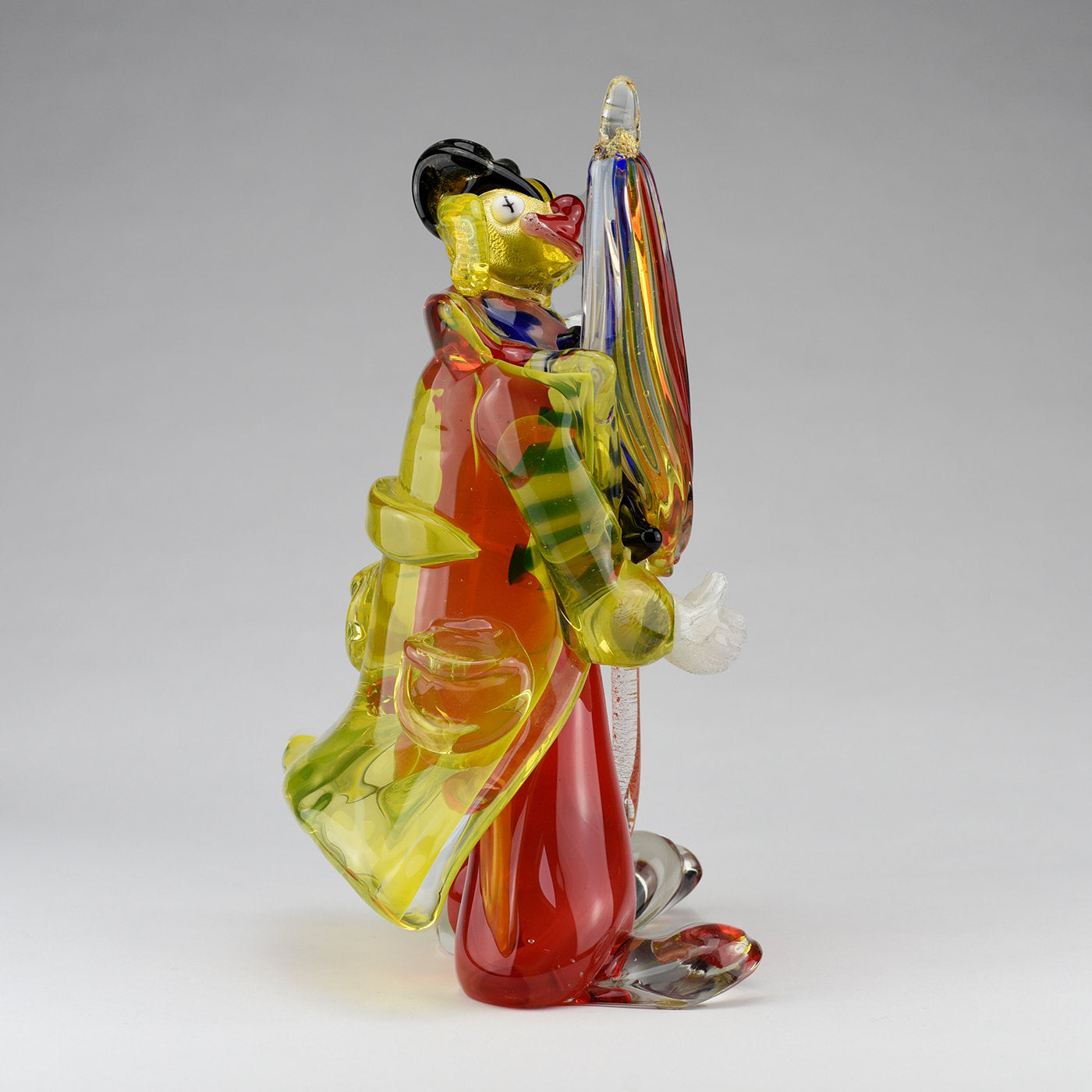 Clown Con Ombrellone Polychrome Glass Sculpture - Alternative view 1