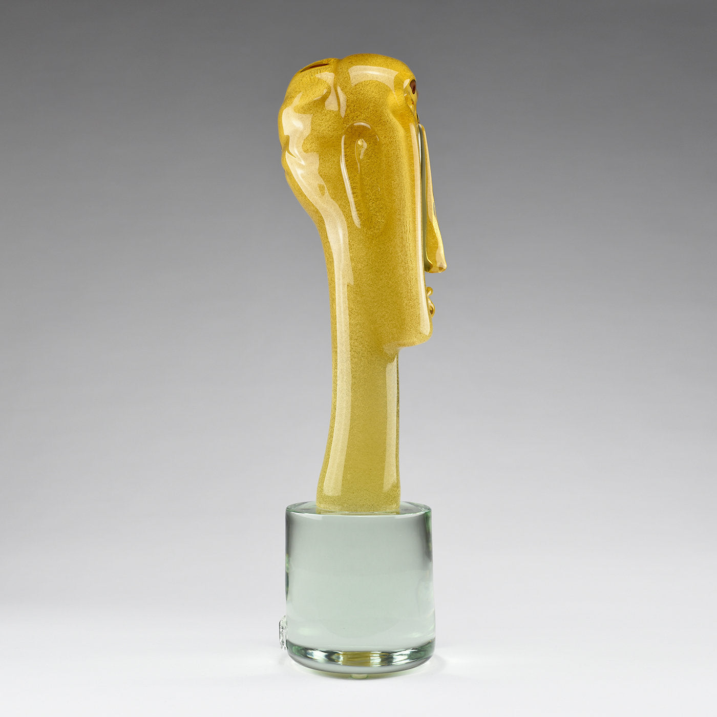 Volto Squadrato Amber Glass Sculpture - Alternative view 2