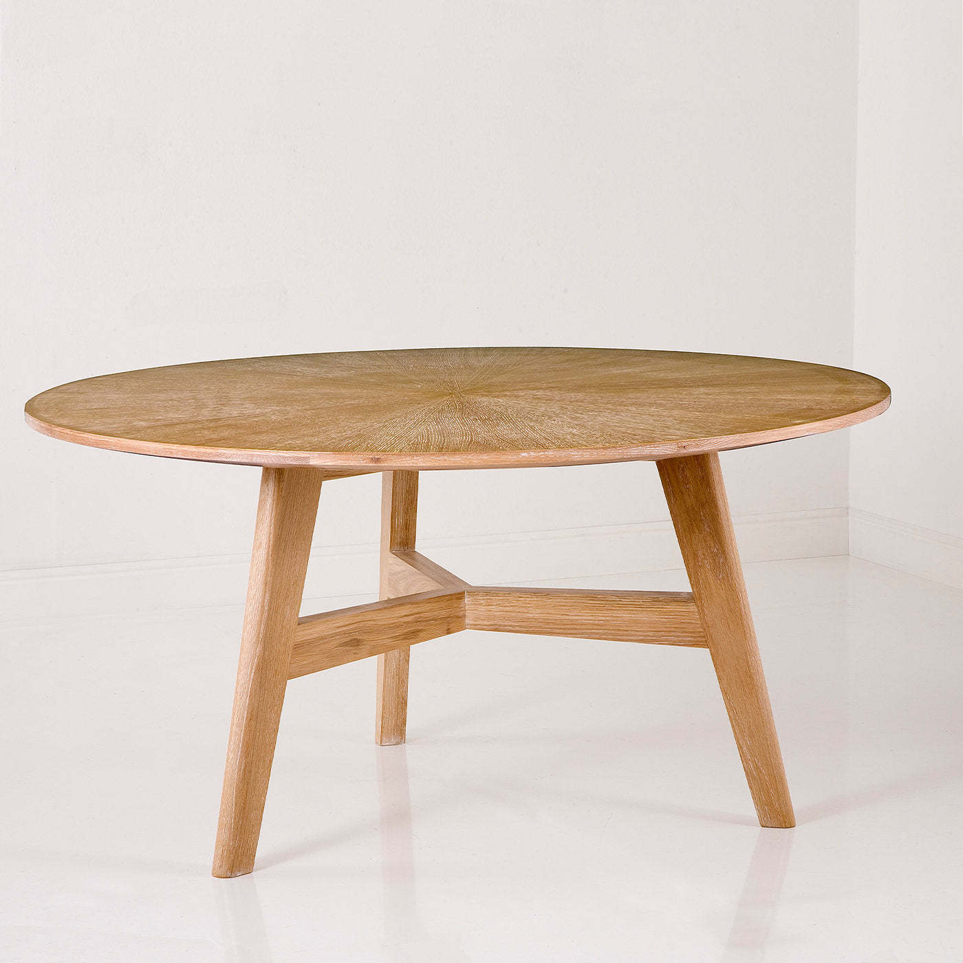 Round Dining Table with Leather Top by Michele Bonan - Alternative view 1
