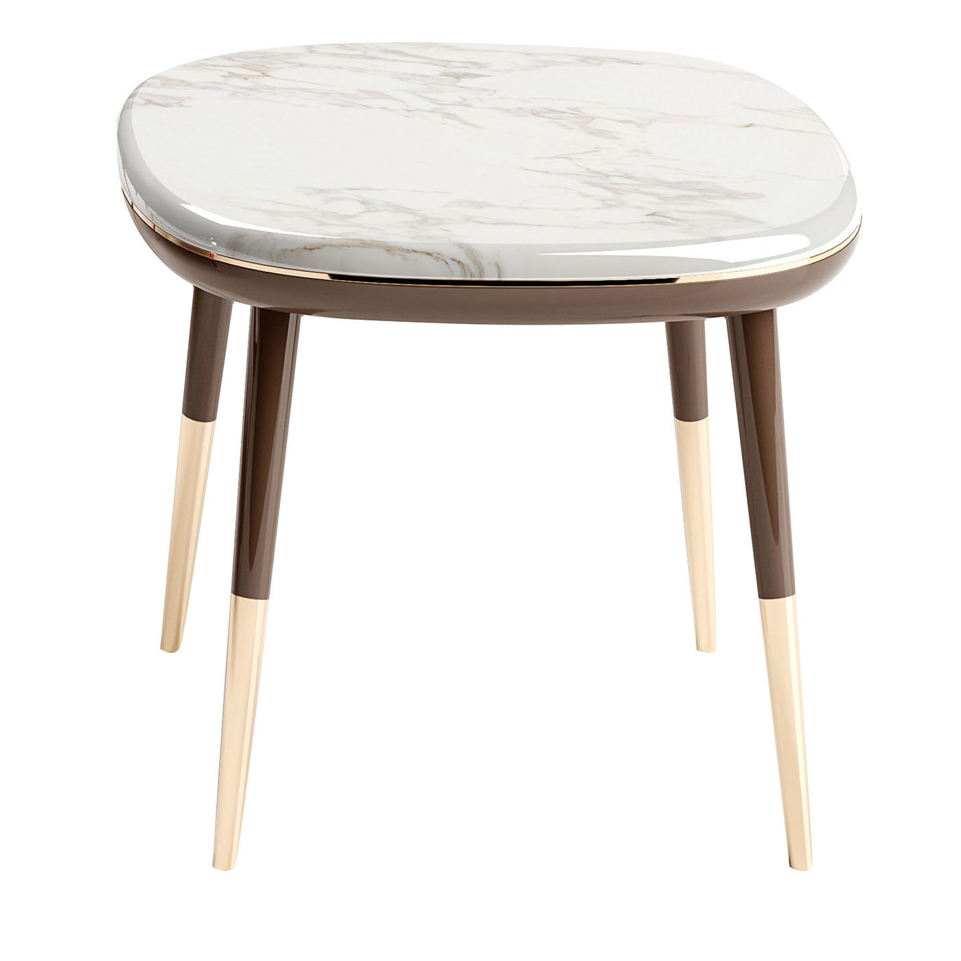 Sabrina Brown Side Table with Marble Top - Main view