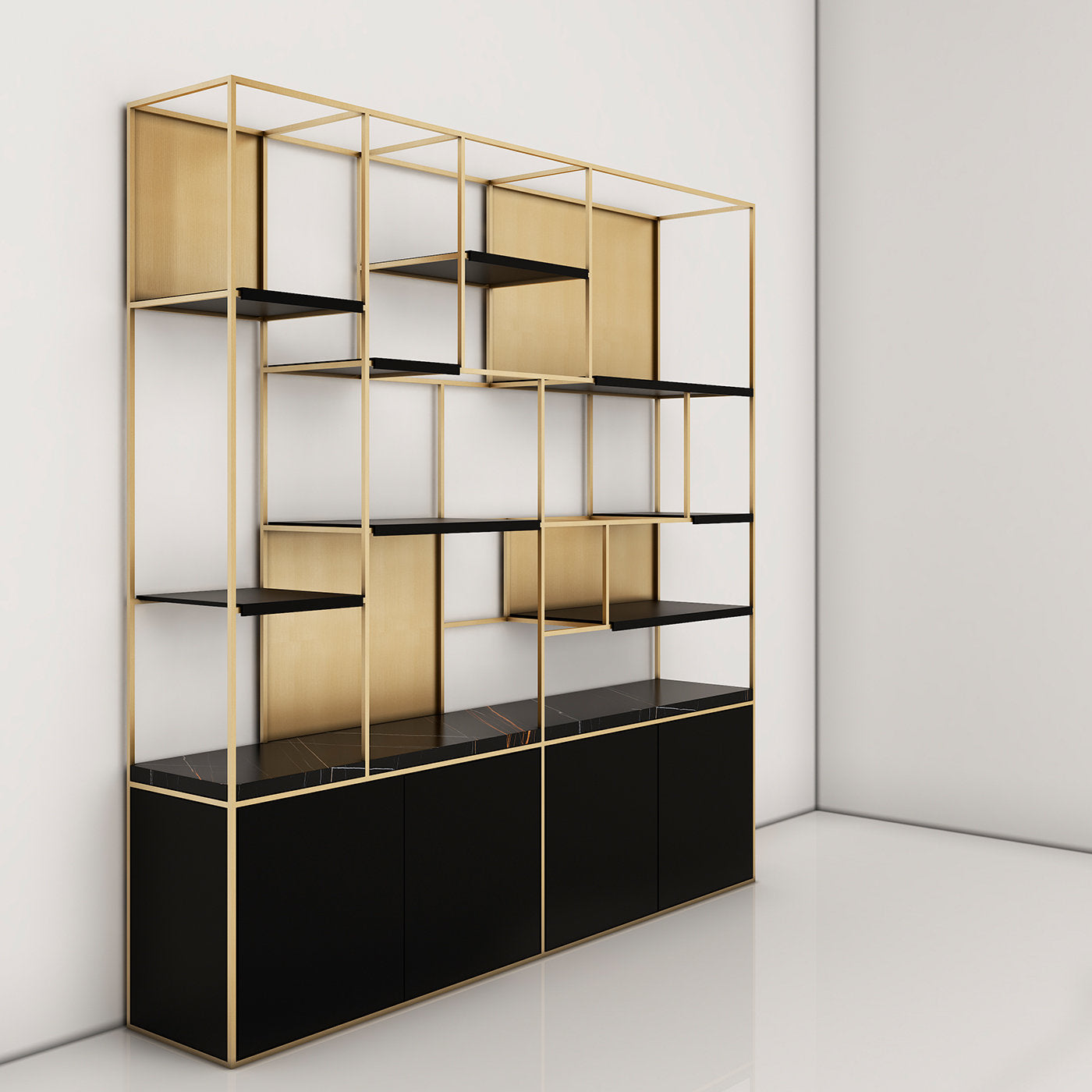 Brass Bookcase with Storage Units - Alternative view 1