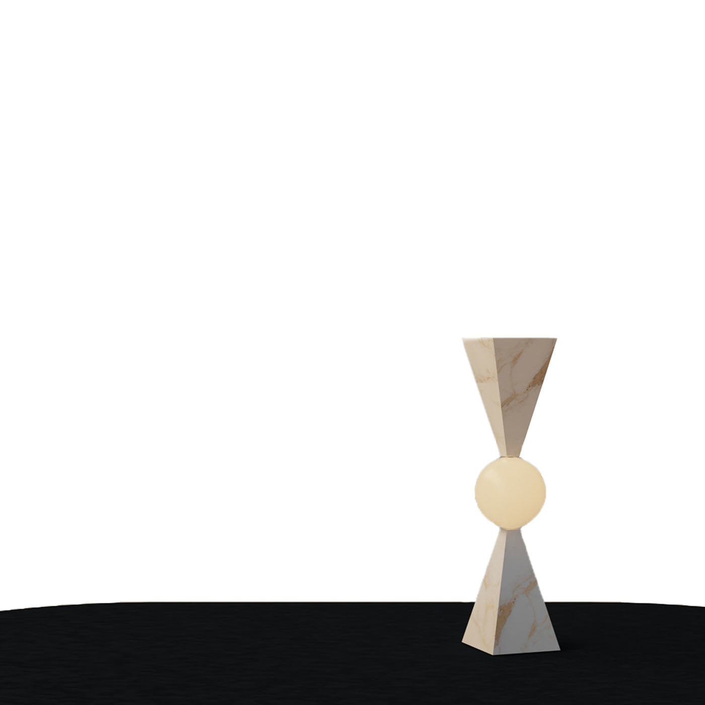 Lampe de table Clessidra en marbre Calacatta doré par sid&amp;sign - Vue alternative 1