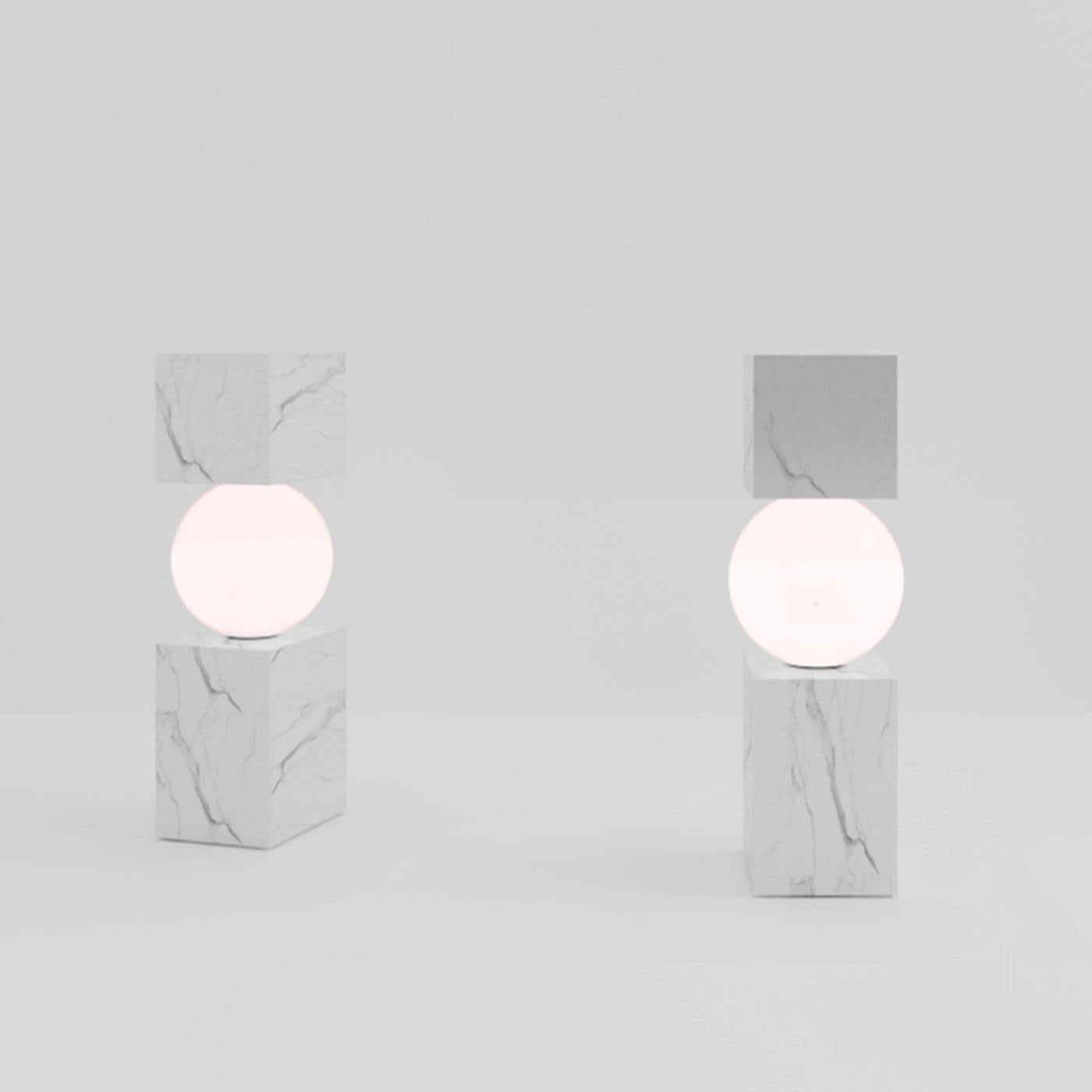 Lámpara de mesa CS en mármol de Carrara by sid&amp;sign - Vista alternativa 1