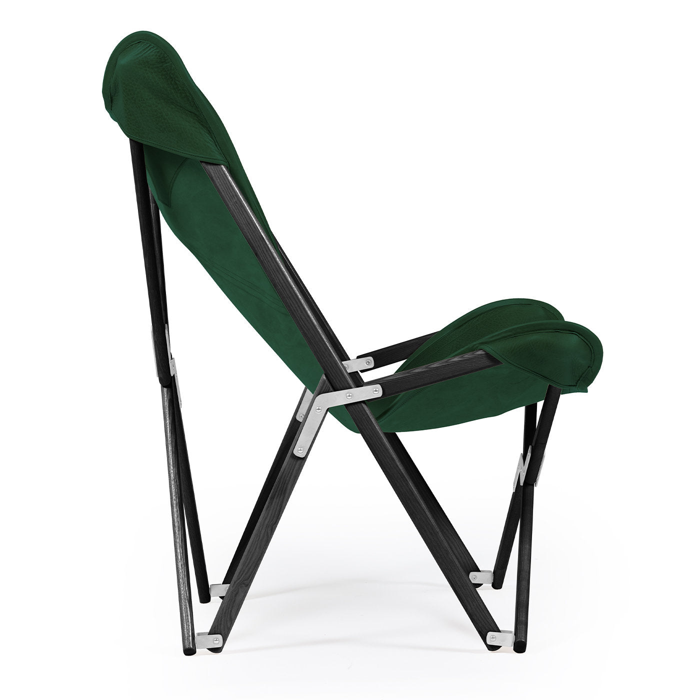 Tripolina Armchair in Green Leather - Alternative view 1