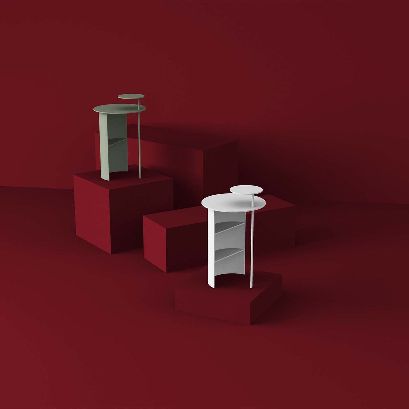 Nascosto 2-Shelf Ruby Red Coffee Table - Alternative view 1