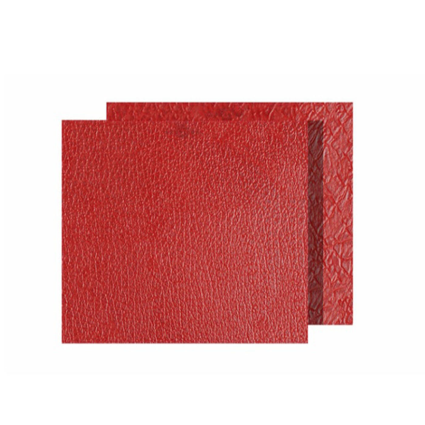 Tanzania Extra-Small Set of 2 Rectangular Red Leather Placemats (Set de 2 sets de table rectangulaires en cuir rouge) - Vue principale