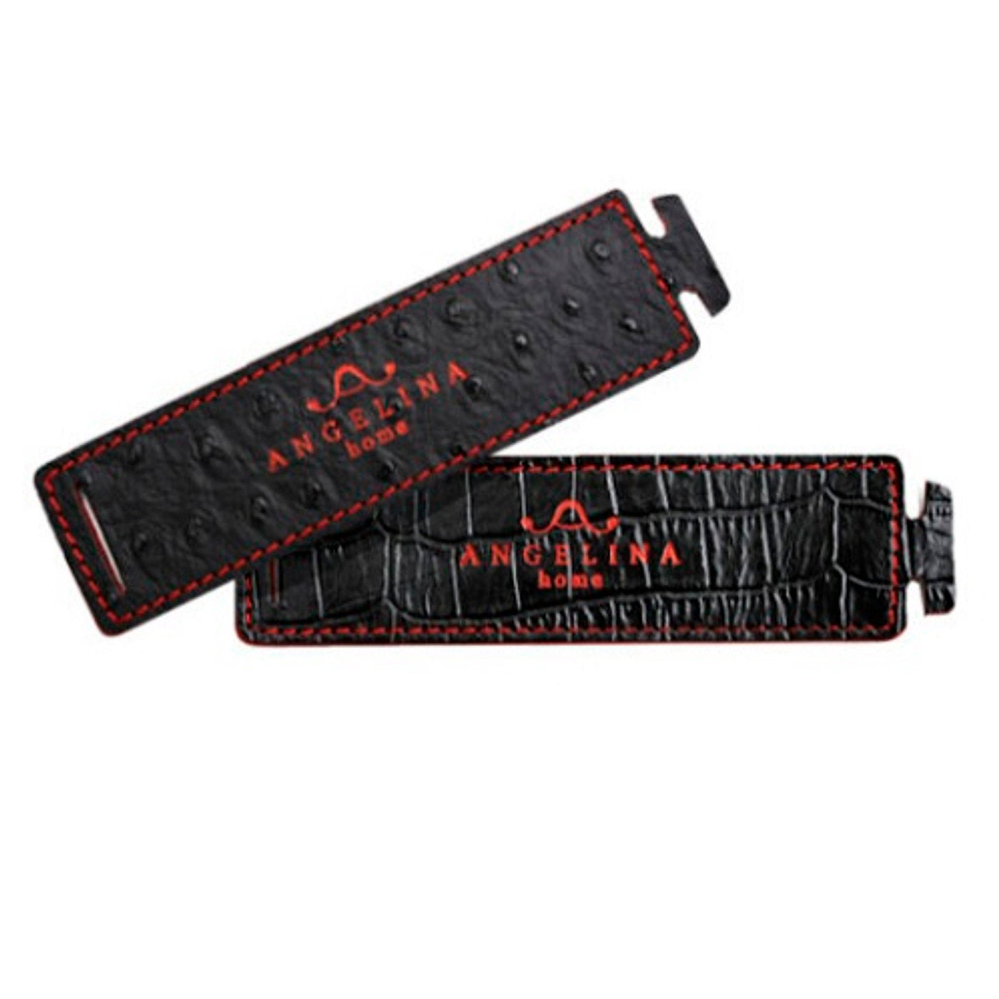 Kenya Medium Set of 2 Round Black Leather Placemats - Alternative view 3