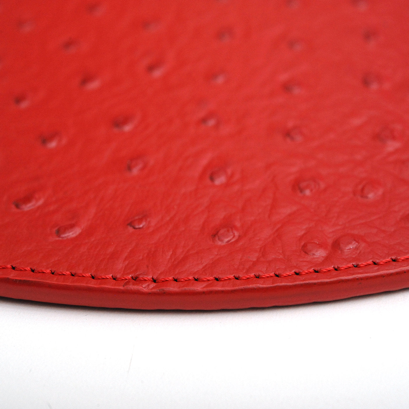 Kenya Medium Set of 2 Round Red Leather Placemats - Alternative view 5