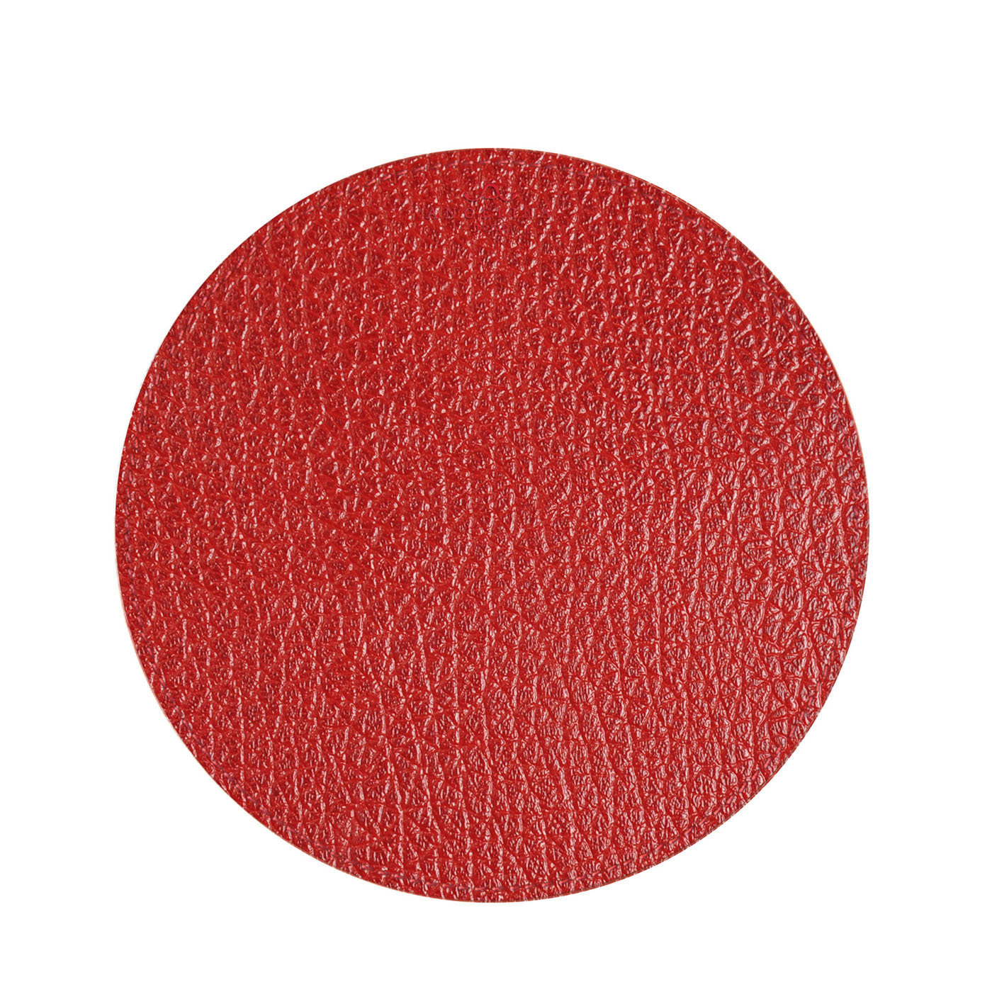 Tanzania Small Set of 2 Round Red Leather Placemats - Alternative view 1