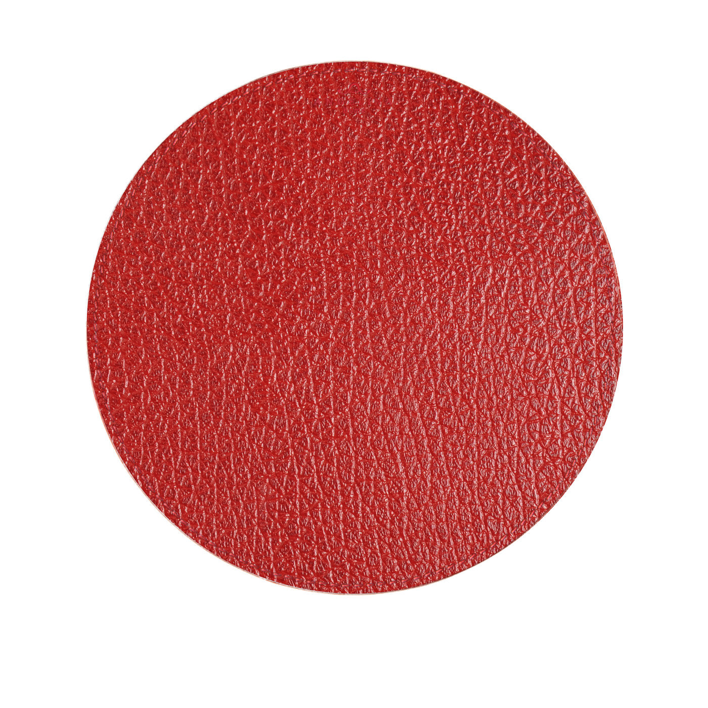 Tanzania Medium Set of 2 Round Red Leather Placemats - Alternative view 1