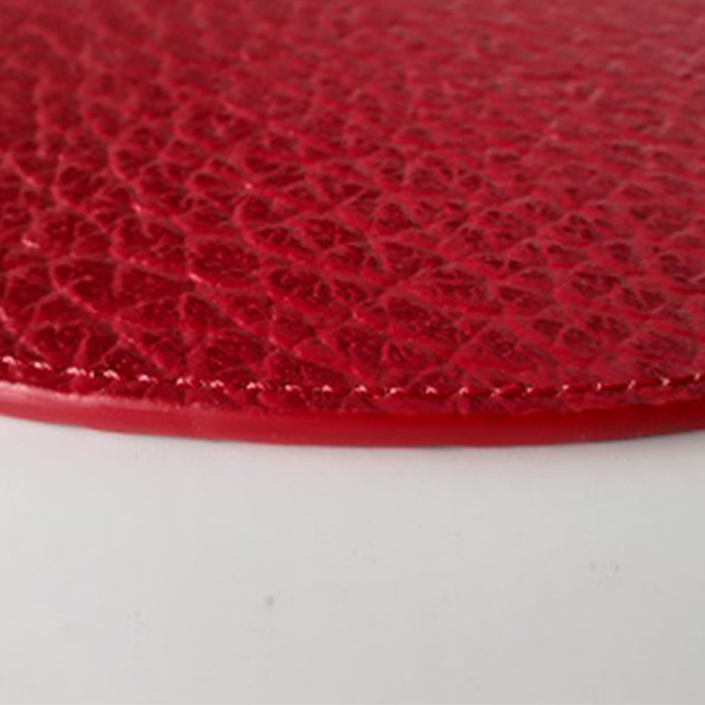 Tanzania Medium Set of 2 Round Red Leather Placemats - Alternative view 3